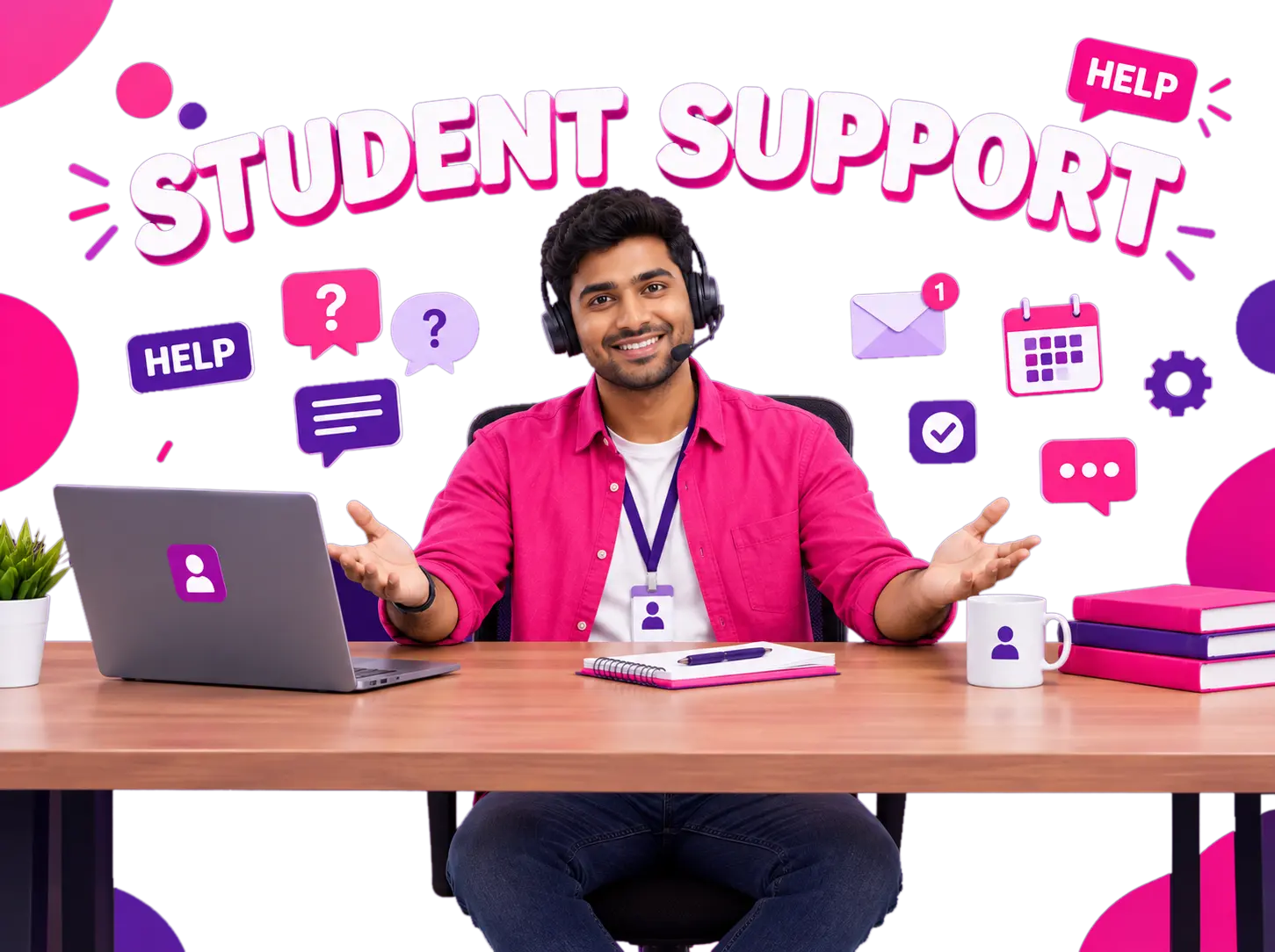 Student support helpdesk Ai generated image Skillmodex Academy